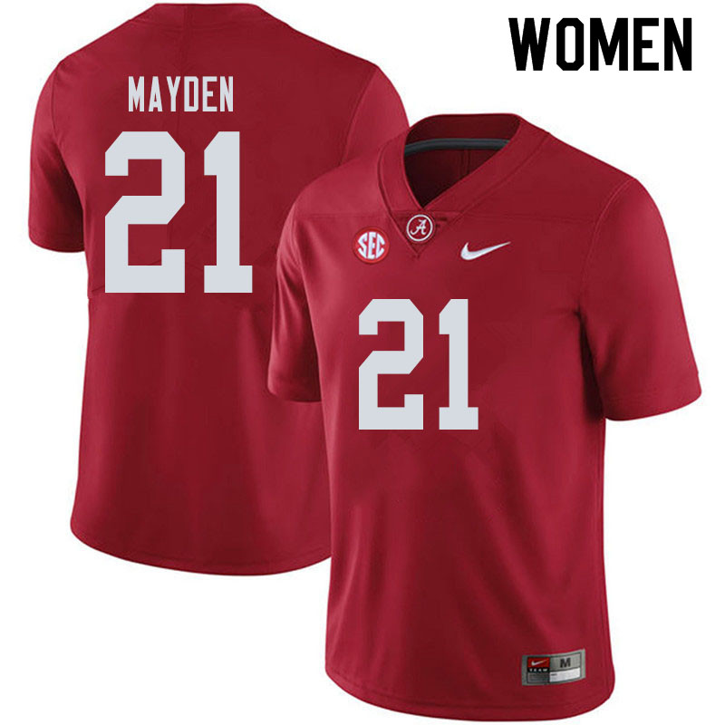 Women #21 Jared Mayden Alabama Crimson Tide College Football Jerseys Sale-Crimson